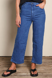 Genevieve High Rise Wide Leg Jean - Denim