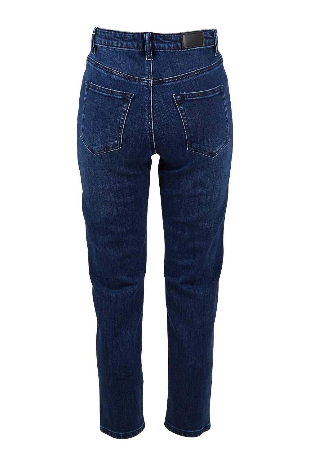 Product shot of the Samantha High Rise Jean in colour Darkblue (Blue), from the back