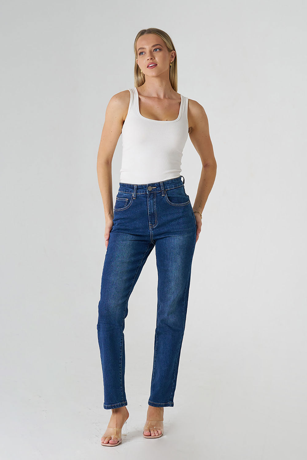 Tilly High-Waisted Straight Leg Jean - Middenim