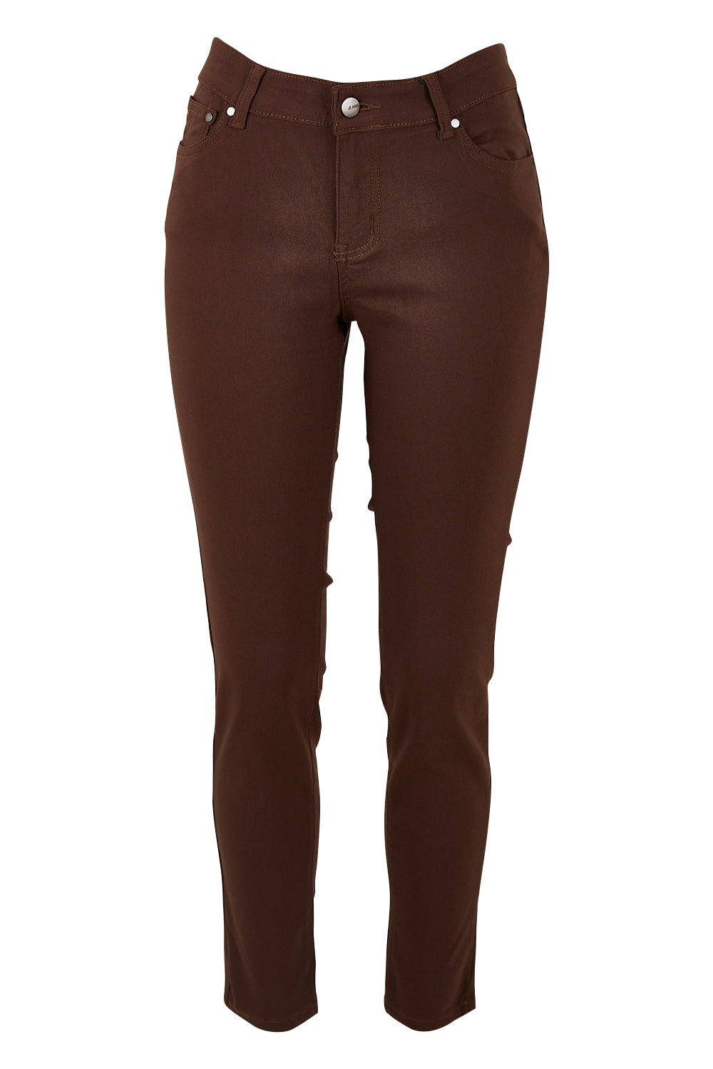 Product shot of the Raven Skinny in colour Chocolate, from the front