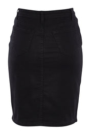 Product shot of the Brenna High Rise Denim Skirt in colour Black (Black), from the back
