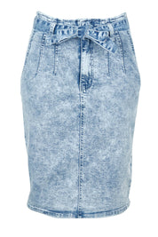 Product shot of the Alexis Highin colourWaisted Skirt - Stonewash (Blue), from the front