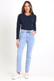 Ava High-Waisted Straight Leg Jean - Lightdenim