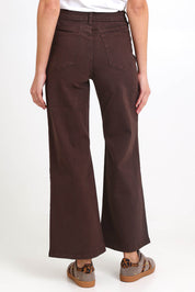 Elsie High-Waisted Wide Leg Jean - Chocolate