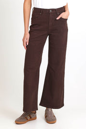 Elsie High-Waisted Wide Leg Jean - Chocolate