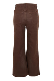 Product shot of the Elsie Highin colourWaisted Wide Leg Jean - Chocolate, from the back