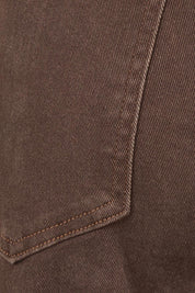 Product shot of the Elsie Highin colourWaisted Wide Leg Jean - Chocolate, detail