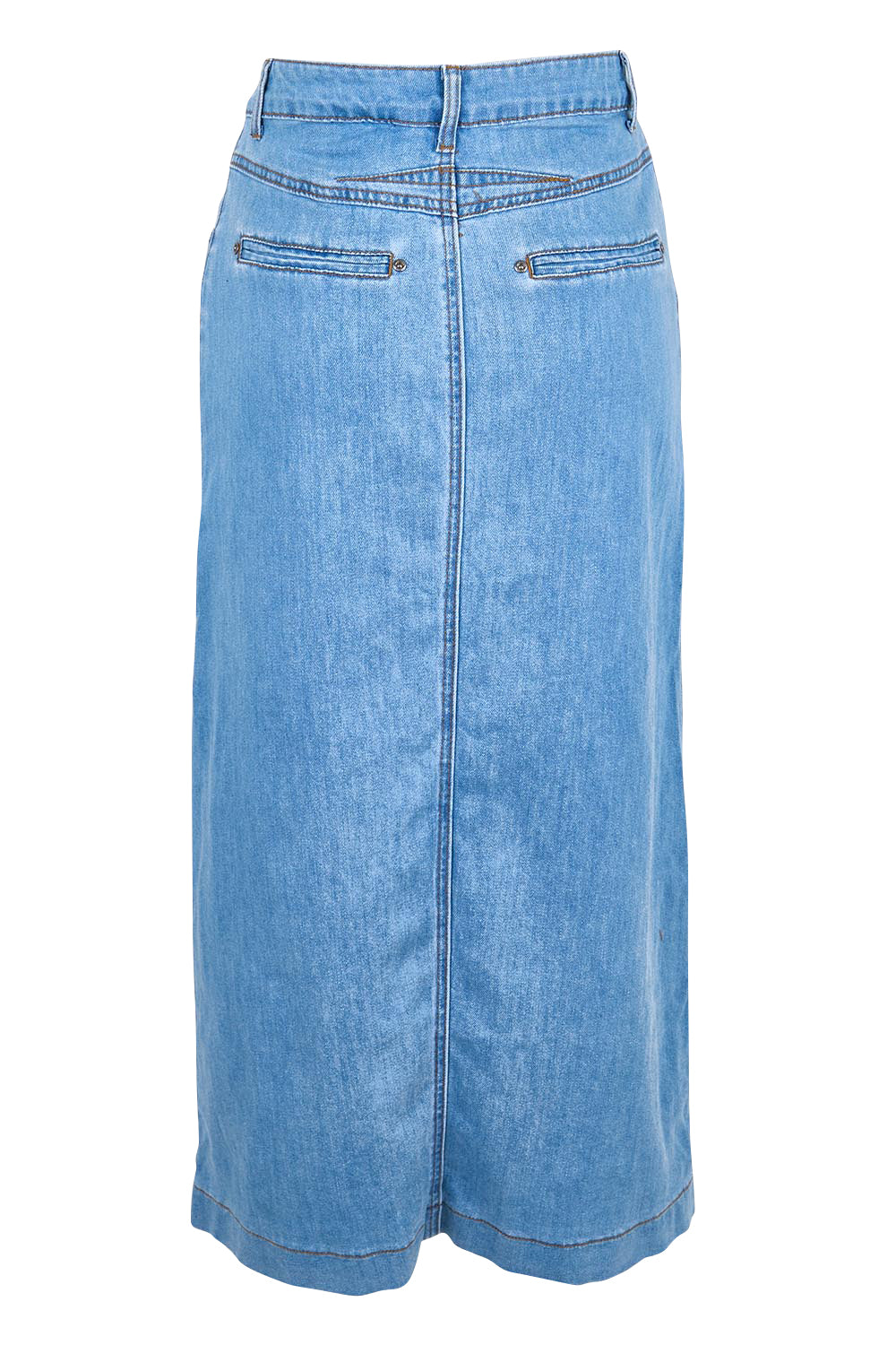 Isla Panelled Denim Midi Skirt - Denim