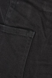 Product shot of the Candice Wide Leg Jean in colour Black (Blue), detail
