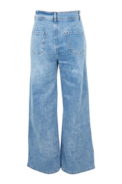 Product shot of the Candice Wide Leg Jean in colour Lightblue (Blue), from the back