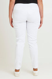 Model Chanel wearing size 16 of the Harlow Cargo Jogger in colour White (White), from the back