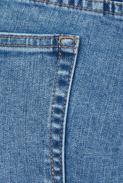 Product shot of the Charlotte High Waisted Front Pocket Wide Leg Jean in colour Middenim (Blue), detail