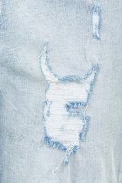 Product shot of the Cindy Highin colourWaisted Distressed Shorts - Lightdenim (Blue), detail