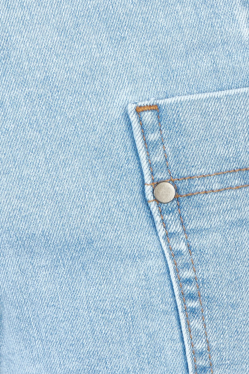 Product shot of the Elle Highin colourWaisted Shorts - Lightdenim (Blue), detail