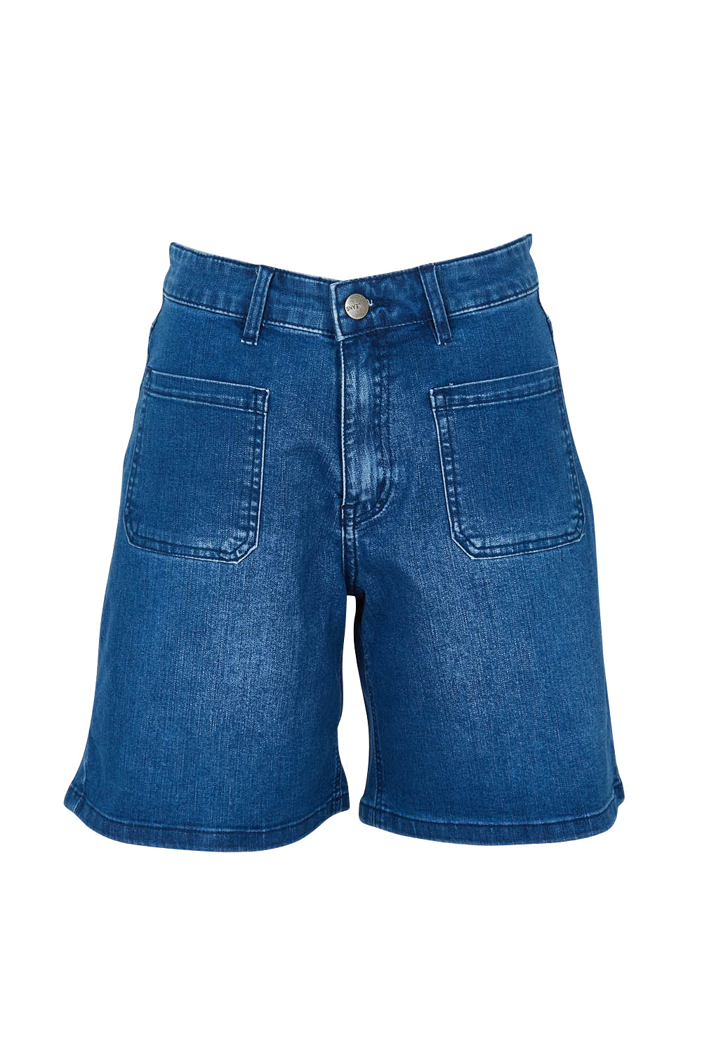 Product shot of the Kate Highin colourWaisted Shorts - Dkdenim (Blue), from the front