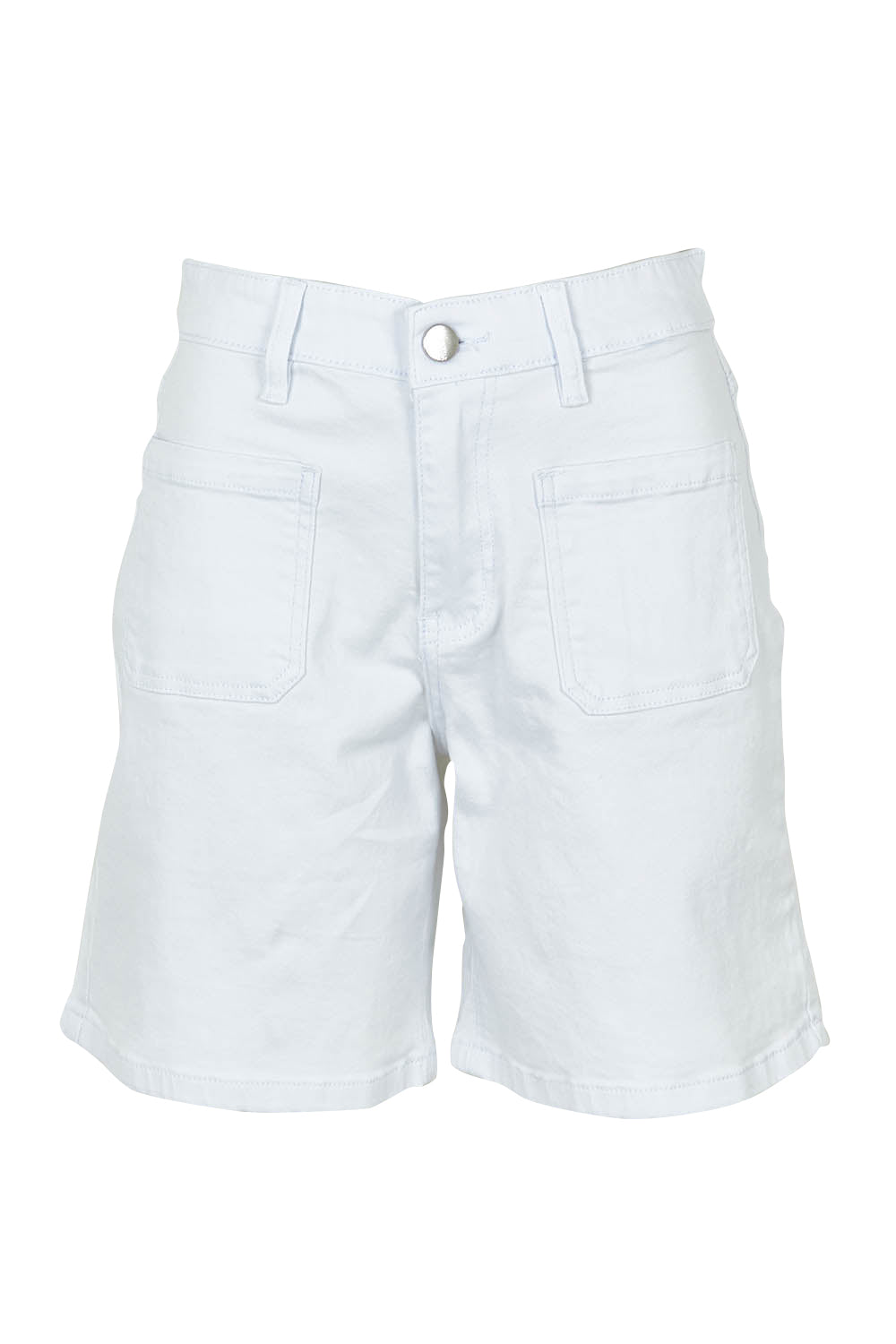 Product shot of the Kate Highin colourWaisted Shorts - White (White), from the front