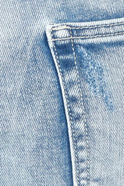 Product shot of the Kerrie Frayed Hem Shorts in colour Lightdenim (Blue), detail