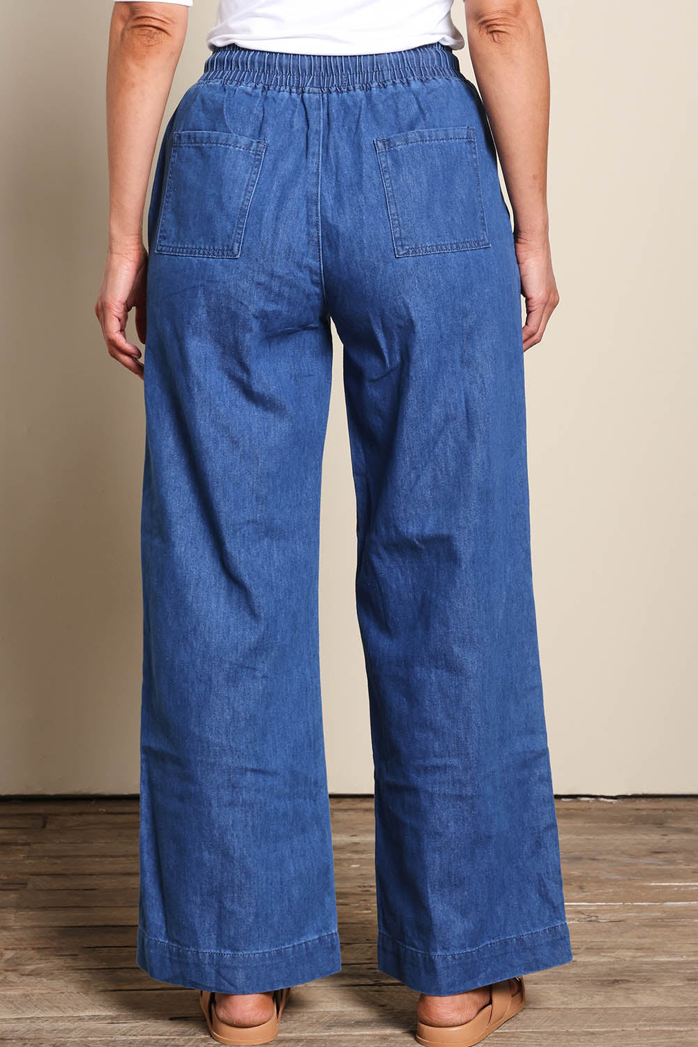 Maya Wide Leg Drawstring Jean - Middenim