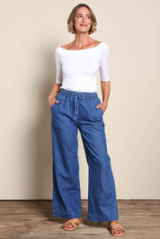Maya Wide Leg Drawstring Jean - Middenim