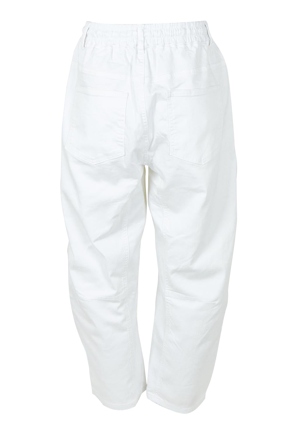 Product shot of the Rubi Pocket Barrel Jean in colour White (White), from the back