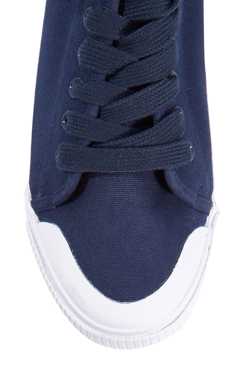 Product shot of the Empire Canvas Sneaker in colour Navy (Blue), detail