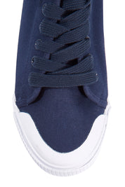 Product shot of the Empire Canvas Sneaker in colour Navy (Blue), detail