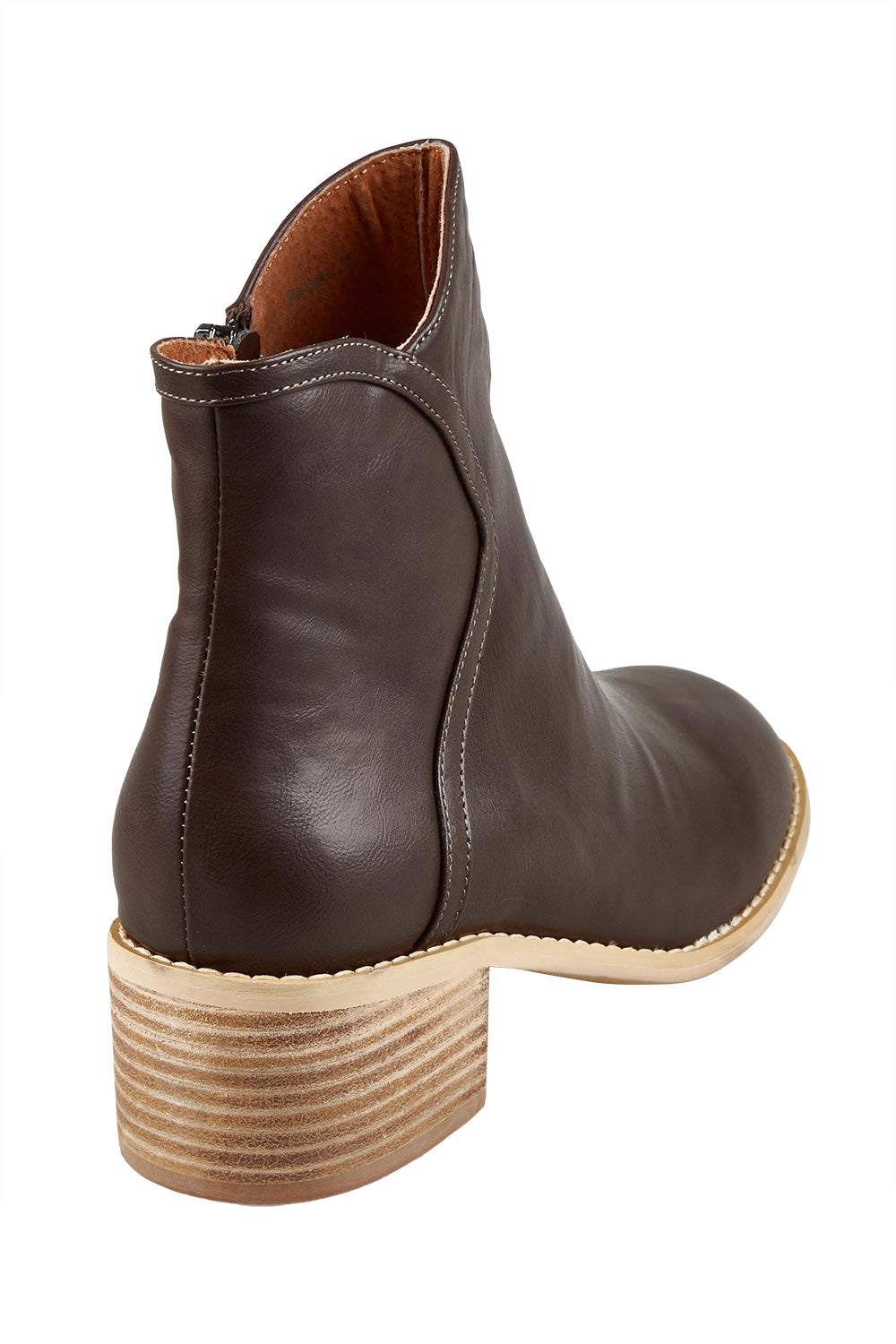 Product shot of the Marissa Ankle Boot in colour Chocolate, from the back