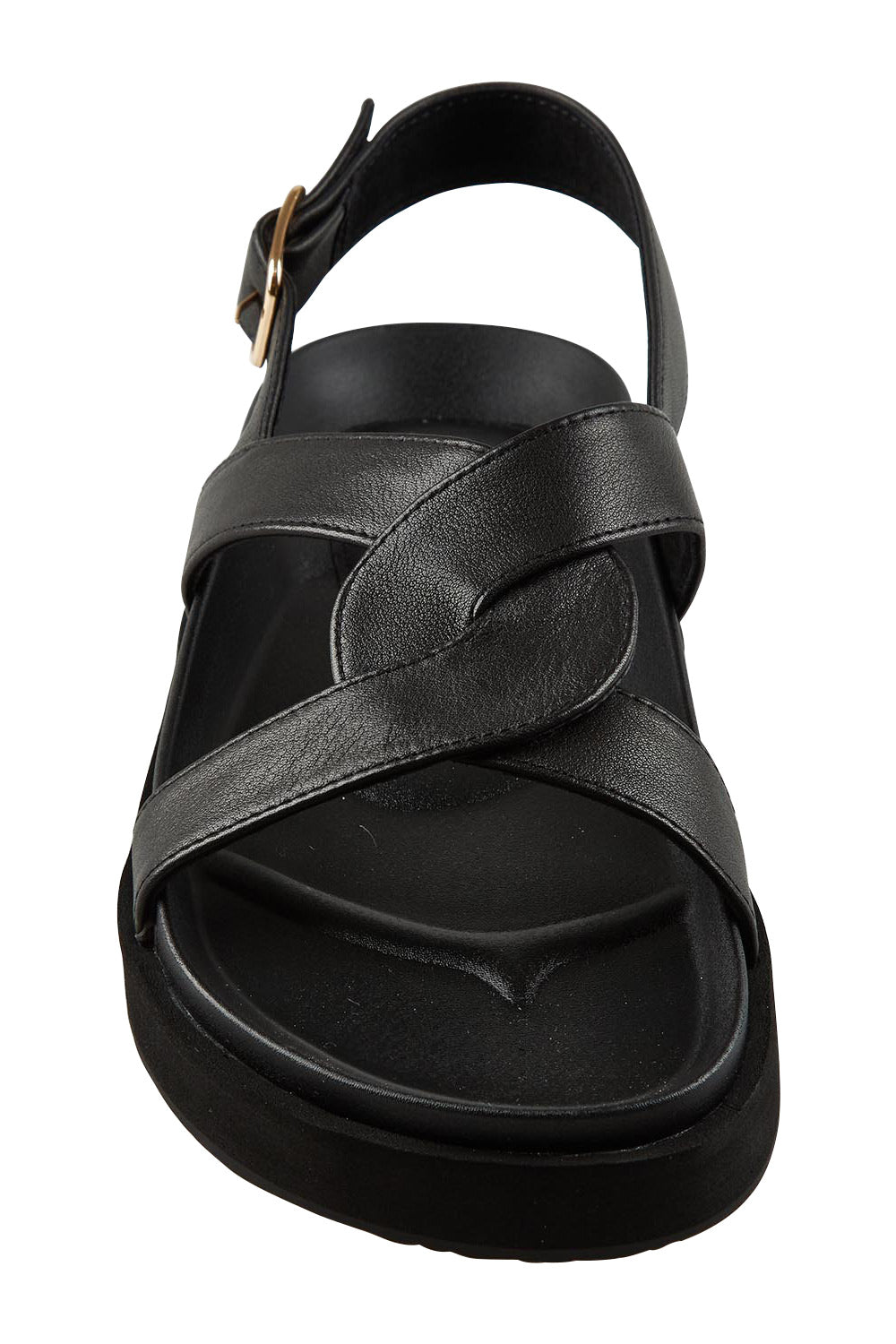 Product shot of the Murphy Leather Sandal in colour Black (Black), detail
