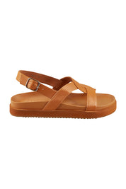 Product shot of the Murphy Leather Sandal in colour Coconut, from the front