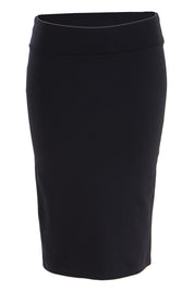 Product shot of The Ponte Knee Length Pencil Skirt in colour Black (Black), from the front