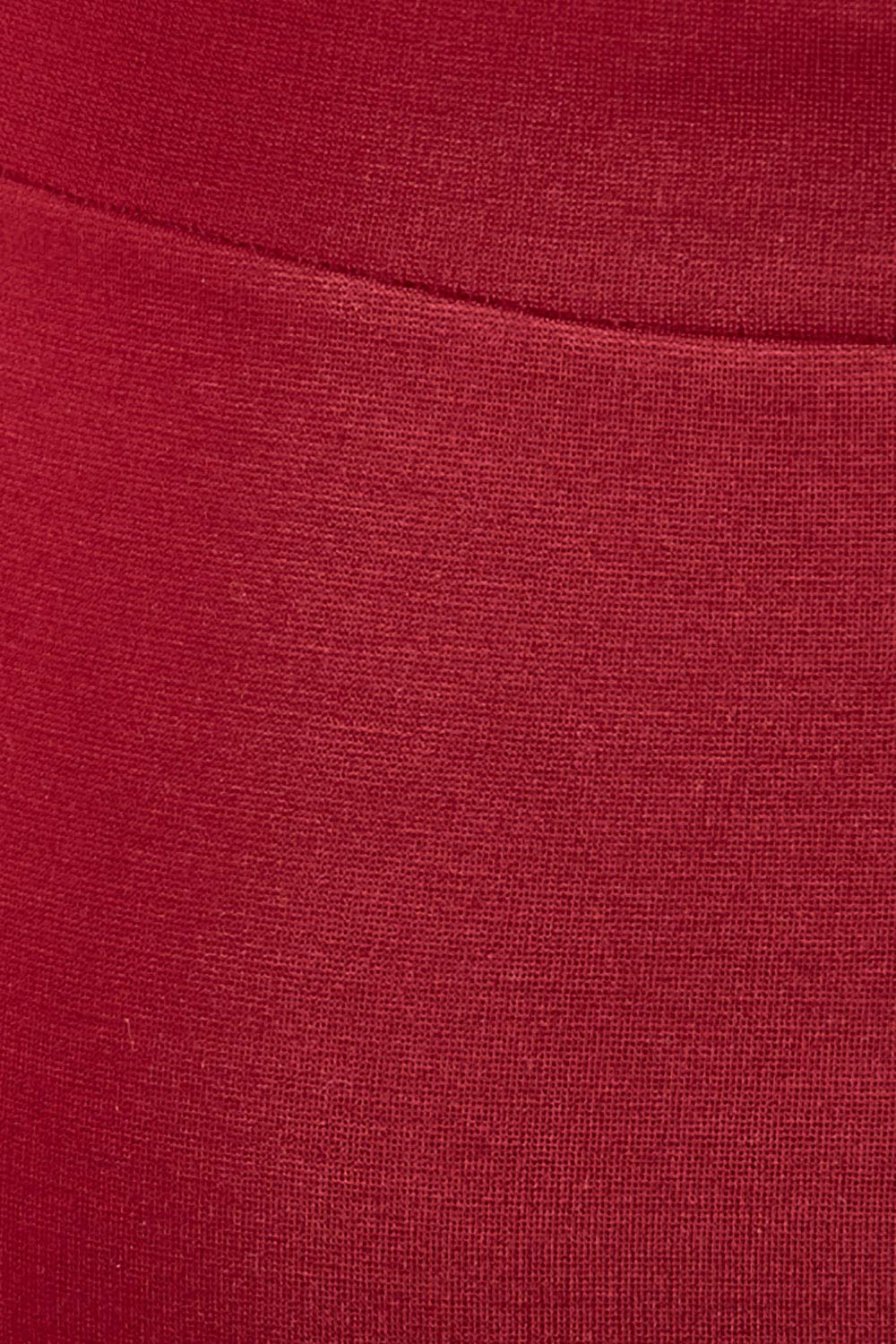 Product shot of The Ponte Knee Length Pencil Skirt in colour Pomegranat (Red), detail