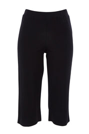 Product shot of the 3/4 Bamboo Pants in colour Black (Black), from the back