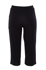Product shot of the 3/4 Bamboo Pants in colour Black (Black), from the front