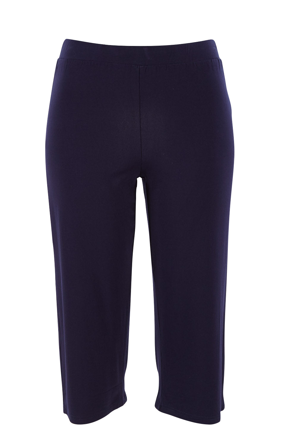 Product shot of the 3/4 Bamboo Pants in colour Dnavy (Blue), from the front