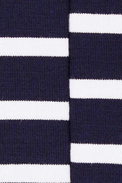 Product shot of the 3/4 Sleeve Stripe Bamboo Top in colour Darknavy (Blue), detail