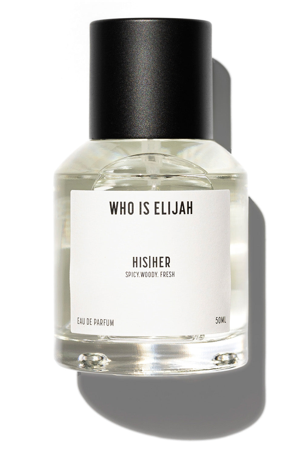 A model wearing the His Her Eau De Parfum 50ML in colour Hisher (White), from the front, showing the whole outfit
