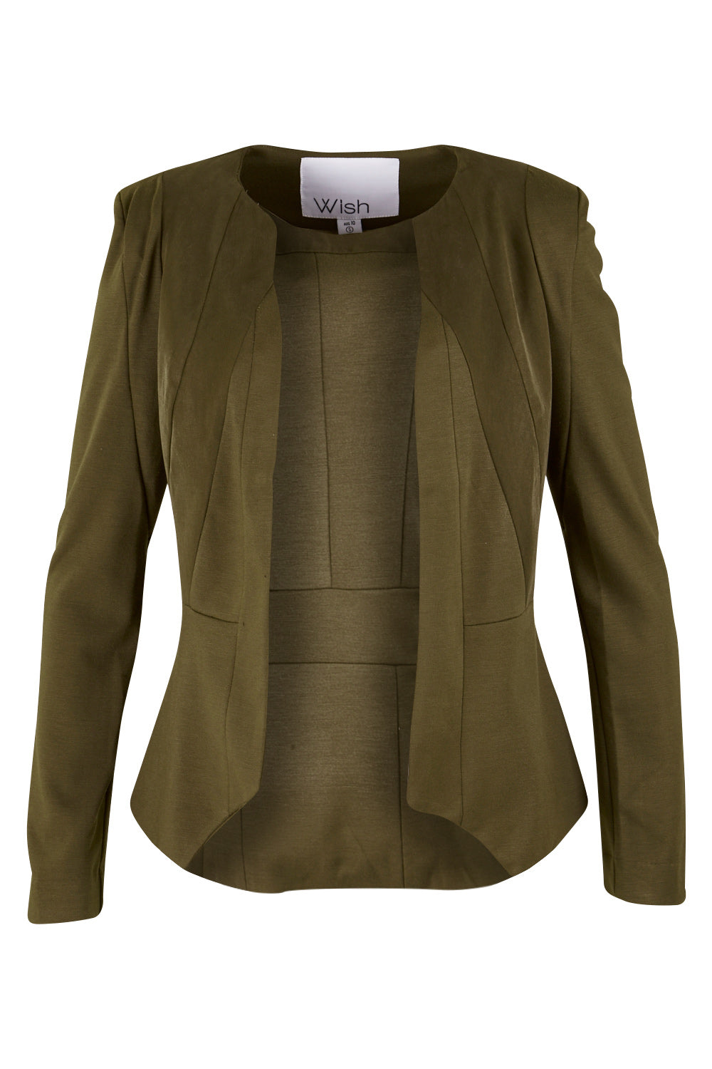 Product shot of the Persuit Jacket in colour Khaki (Green), from the front