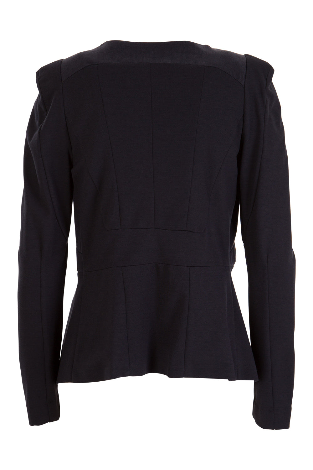 Product shot of the Persuit Jacket in colour Navy (Blue), from the back