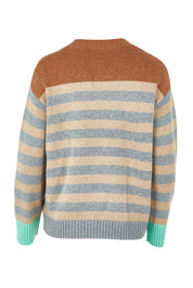 Product shot of the Fairisle Cotton Merino Jumper in colour Goose, from the back
