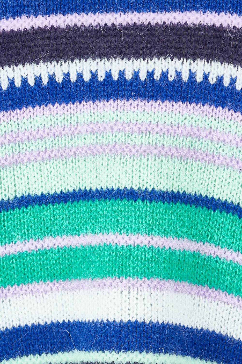 Product shot of the Stripe Merino Jumper in colour Green (Green), detail