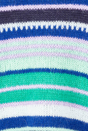 Product shot of the Stripe Merino Jumper in colour Green (Green), detail