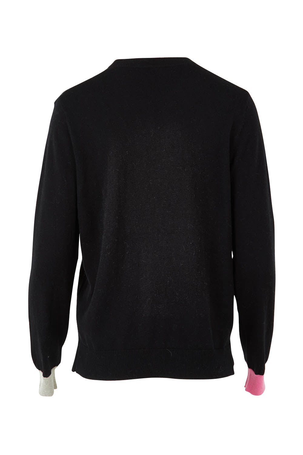 Product shot of the Magestic Cotton Cashmere Crew in colour Black (Black), from the back
