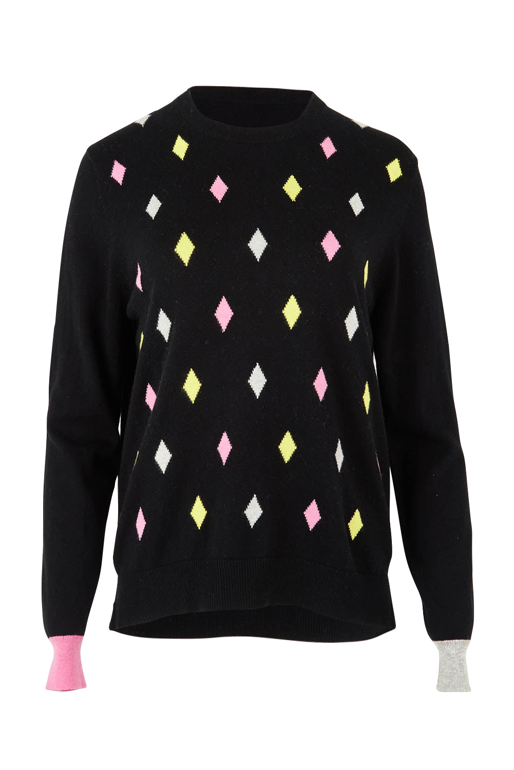 Product shot of the Magestic Cotton Cashmere Crew in colour Black (Black), from the front