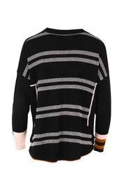 Product shot of the Birdseye Cotton Cashmere Jumper in colour Black (Black), from the back