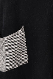 Product shot of the Birdseye Cotton Cashmere Jumper in colour Black (Black), detail