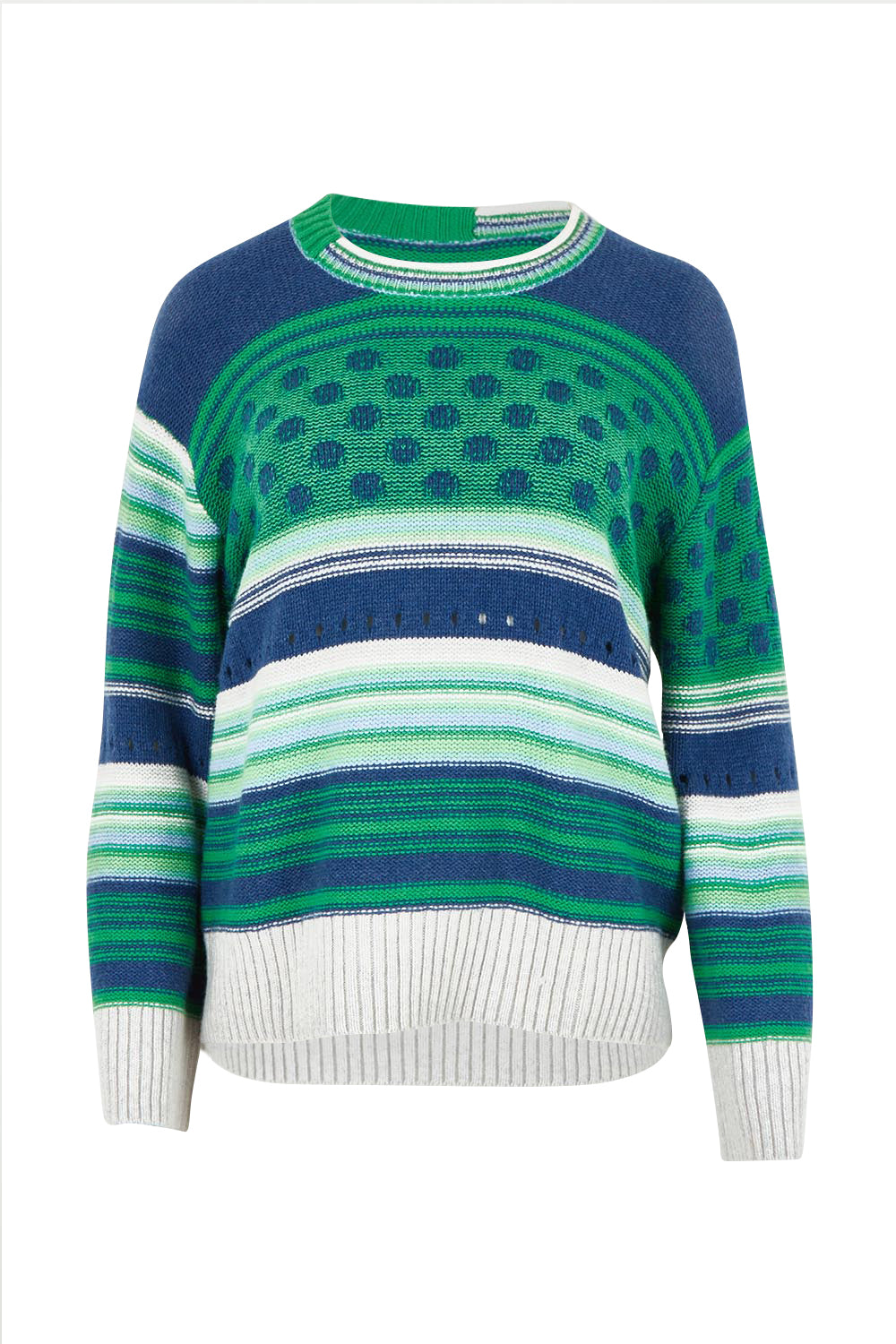 Stripe Pop Wool Blend Jumper – Parsley