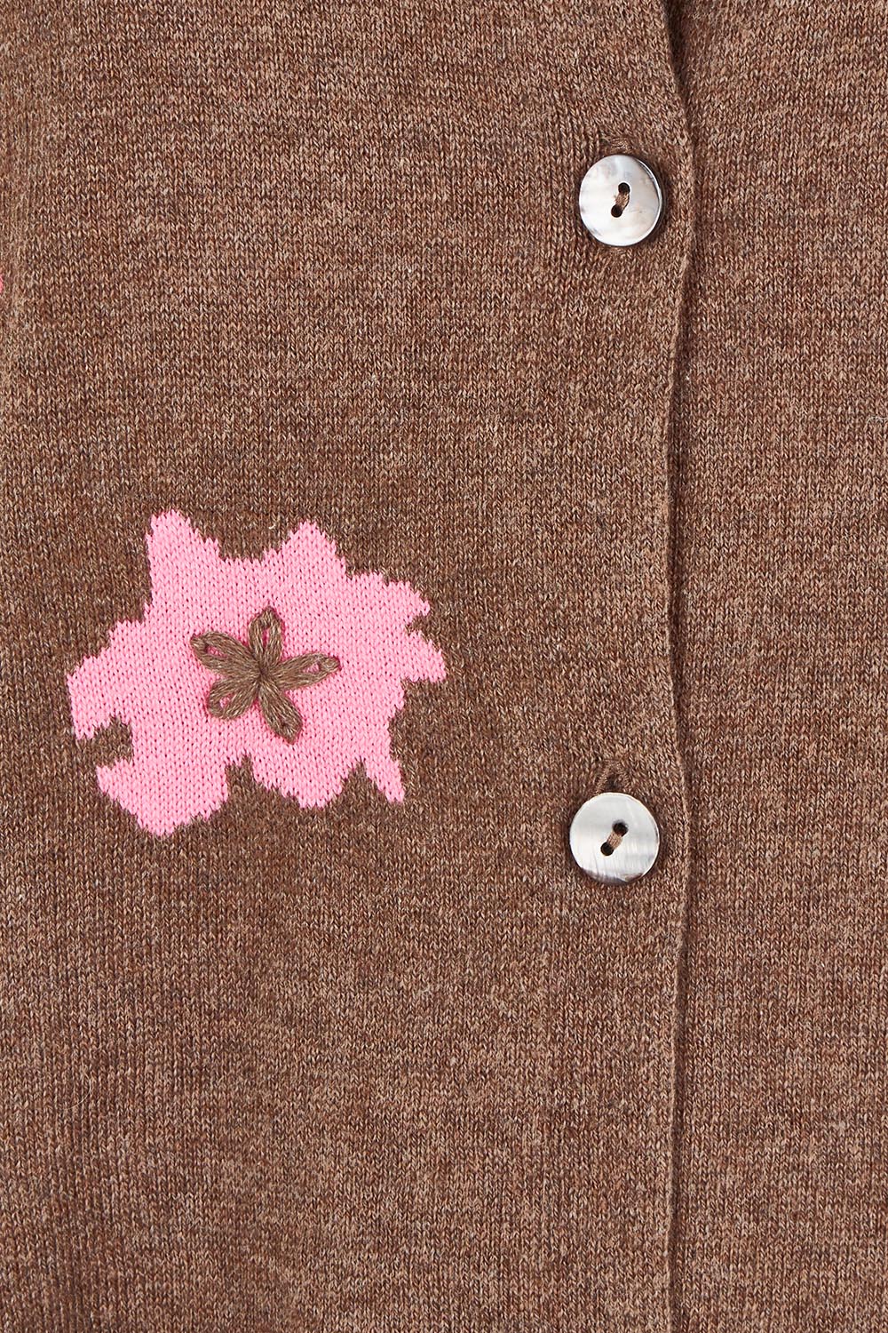 Petal Play Cotton Cashmere Cardi – Bark