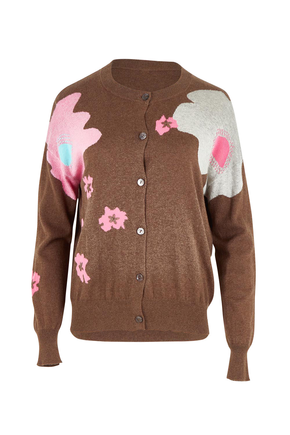 Petal Play Cotton Cashmere Cardi – Bark