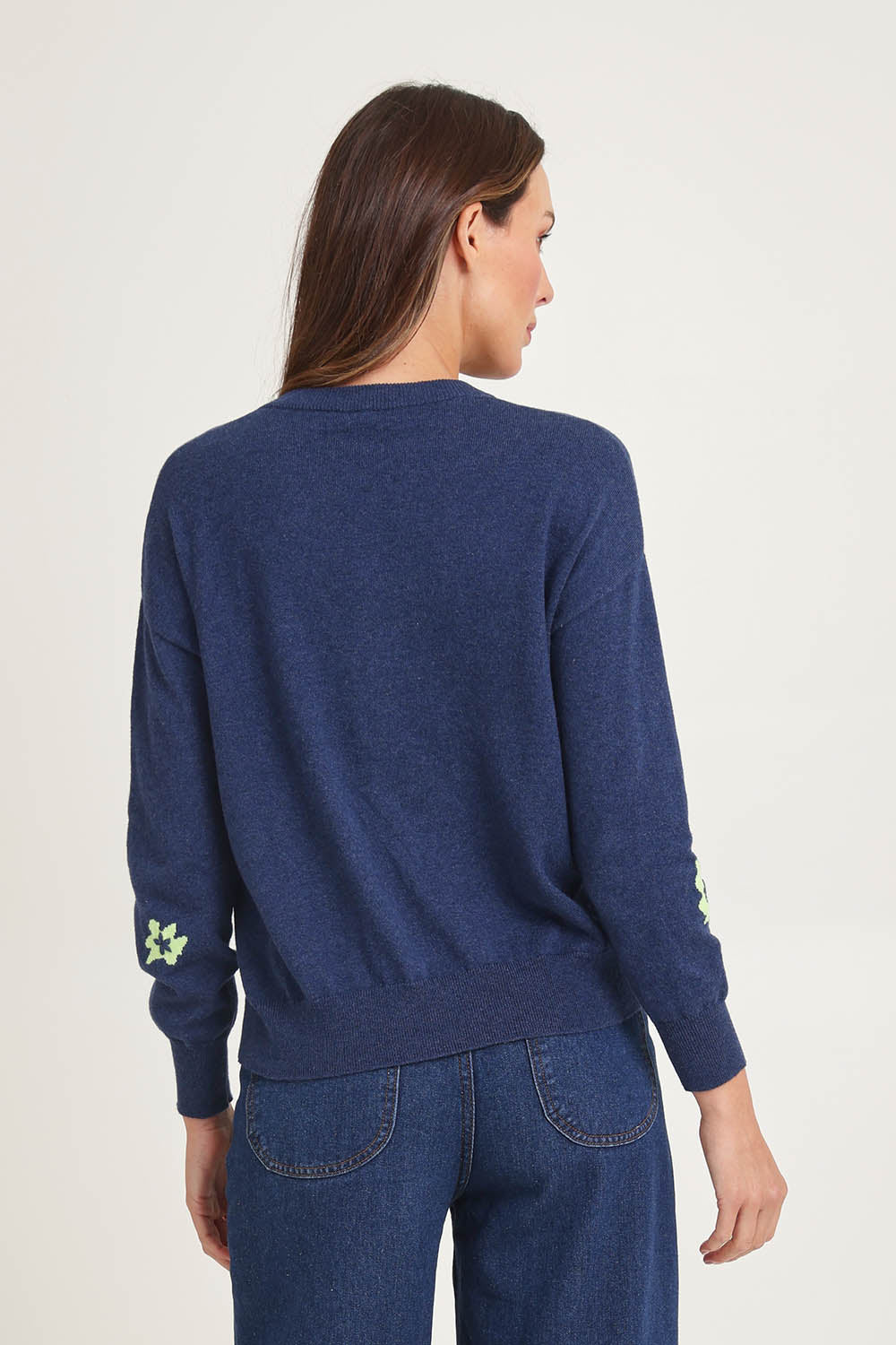 Petal Play Cotton Cashmere Cardi – Denim