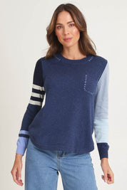 Cotton Cashmere Pocket Detail Jumper – Denim